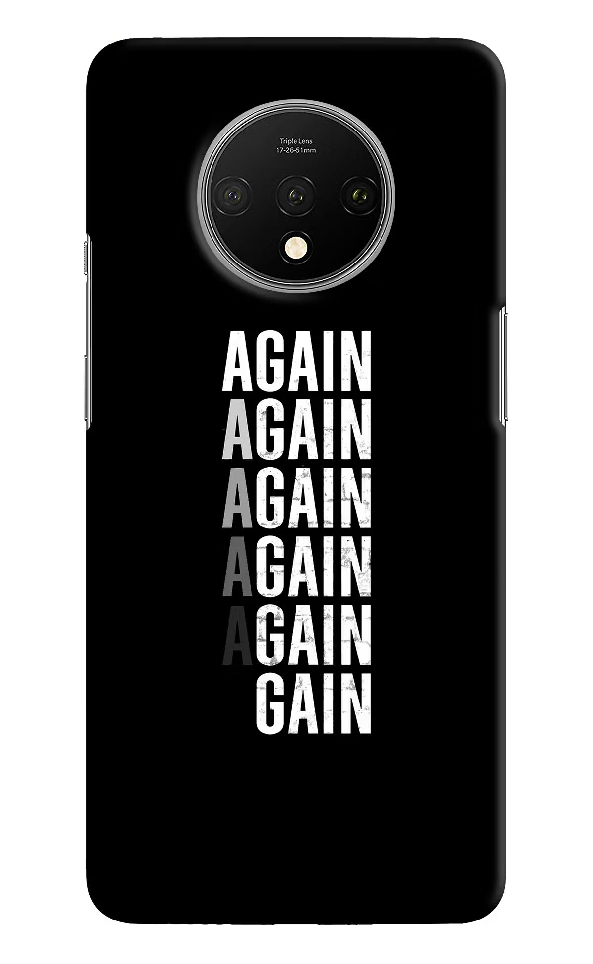 Again Again Gain Oneplus 7T Hard Case Back Cover by Casekaro