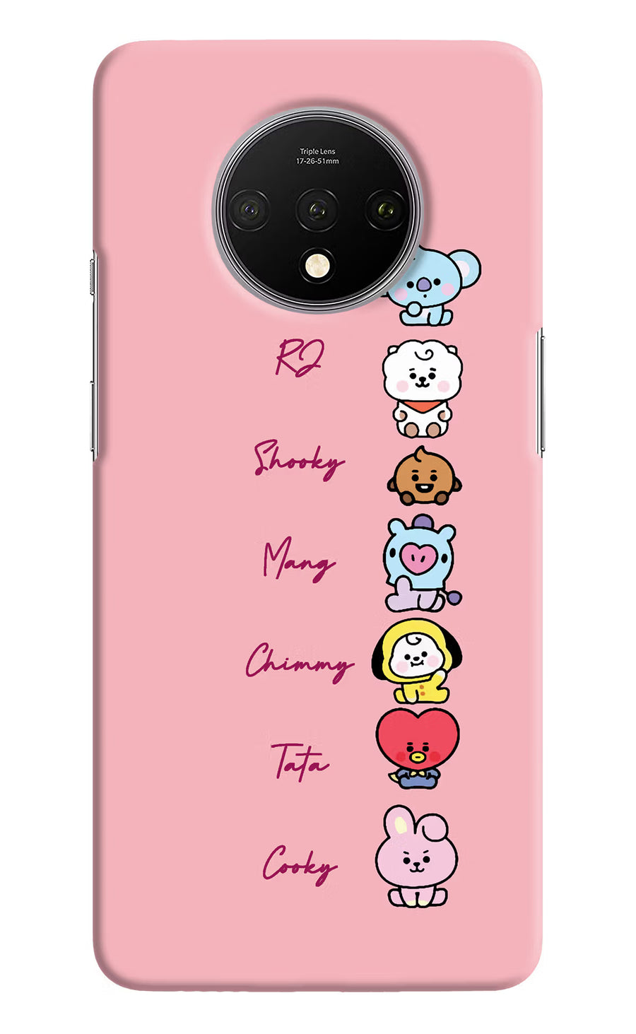 BTS names Oneplus 7T Back Cover, Hard case