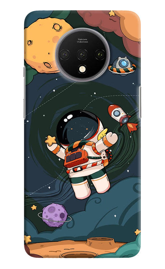 Cartoon Astronaut Oneplus 7T Hard Case Back Cover by Casekaro