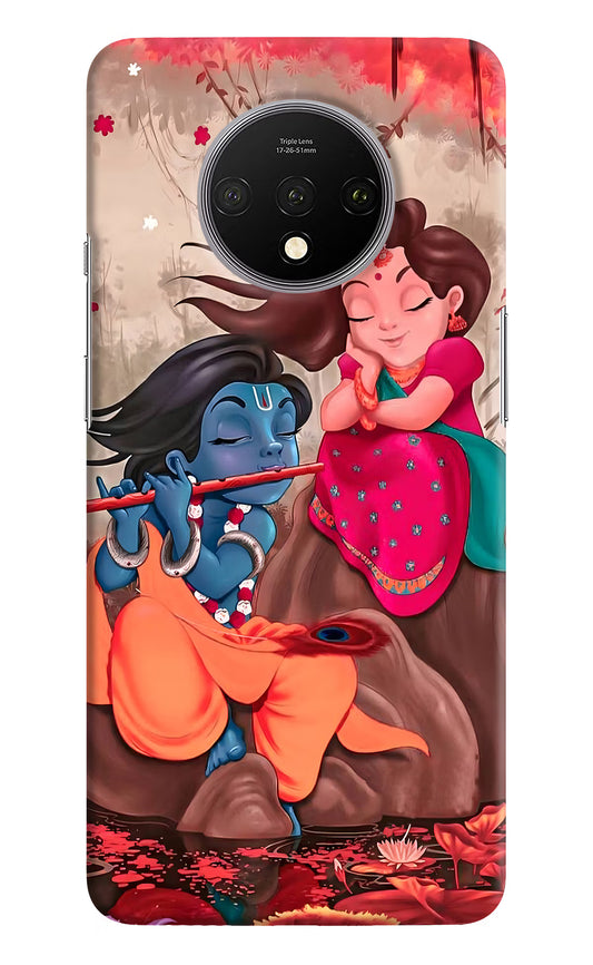 Radhe Krishna Oneplus 7T Hard Case Back Cover by Casekaro