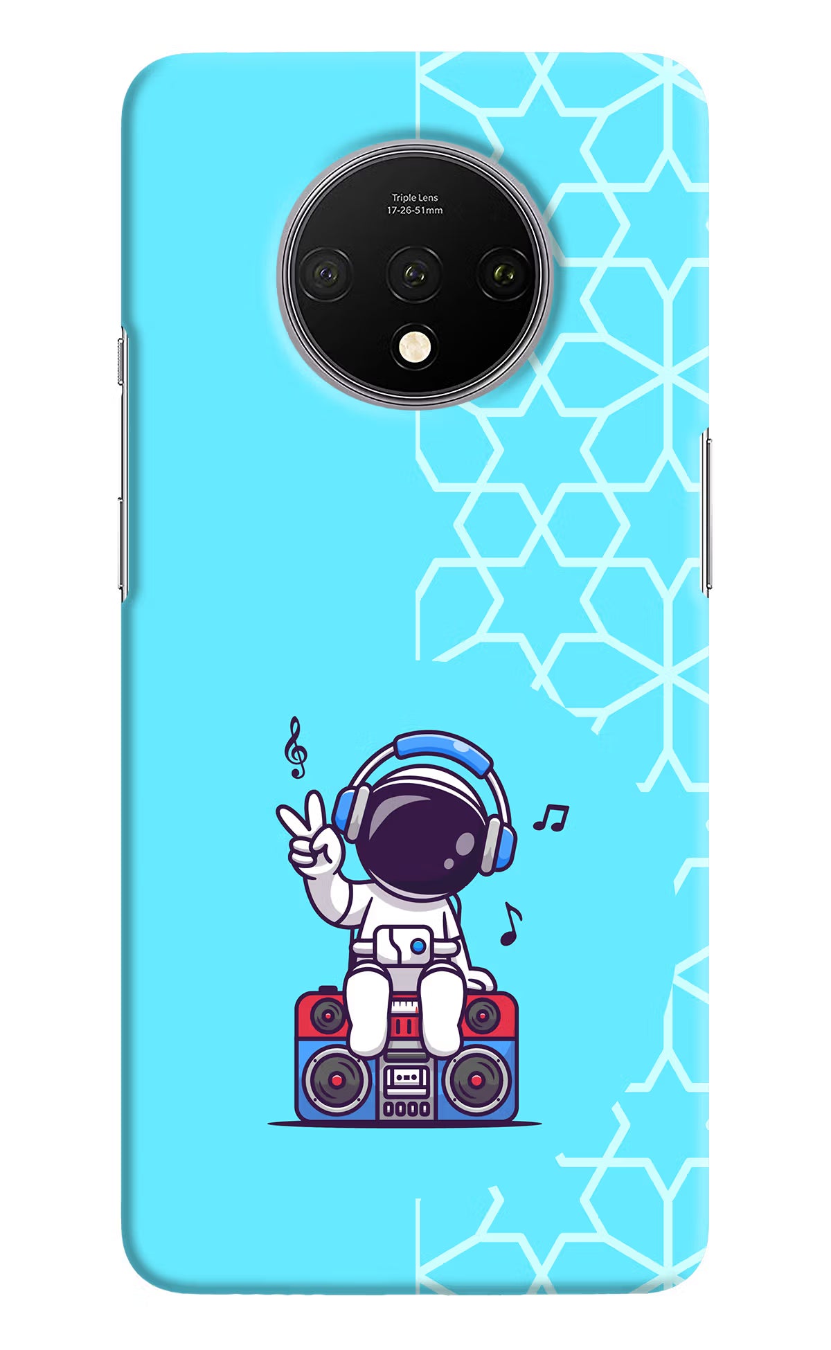 Cute Astronaut Chilling Oneplus 7T Hard Case Back Cover by Casekaro