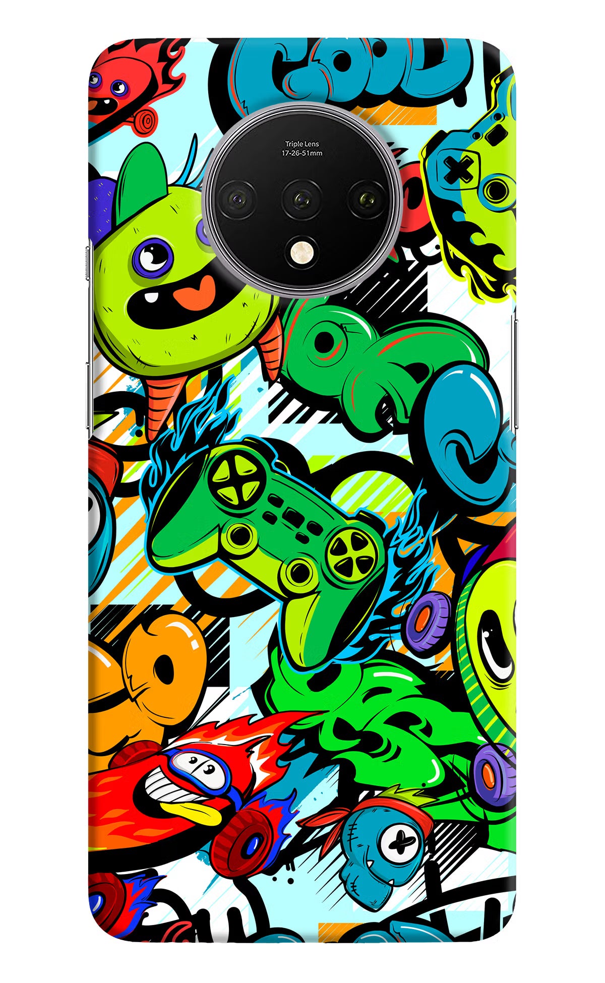 Game Doodle Oneplus 7T Hard Case Back Cover by Casekaro