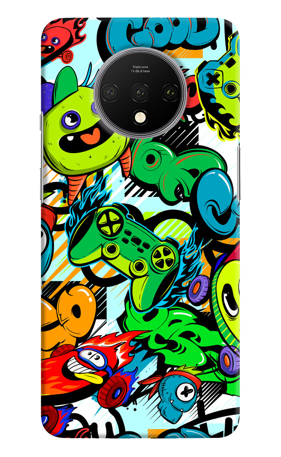Game Doodle Oneplus 7T Back Cover, Hard case
