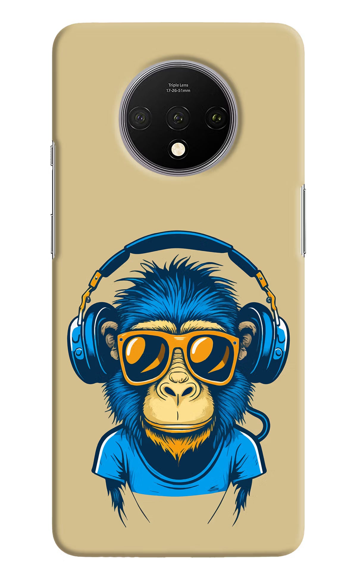 Monkey Headphone Oneplus 7T Hard Case Back Cover by Casekaro