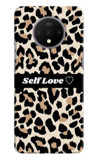 Leopard Print Self Love Oneplus 7T Hard Case Back Cover by Casekaro