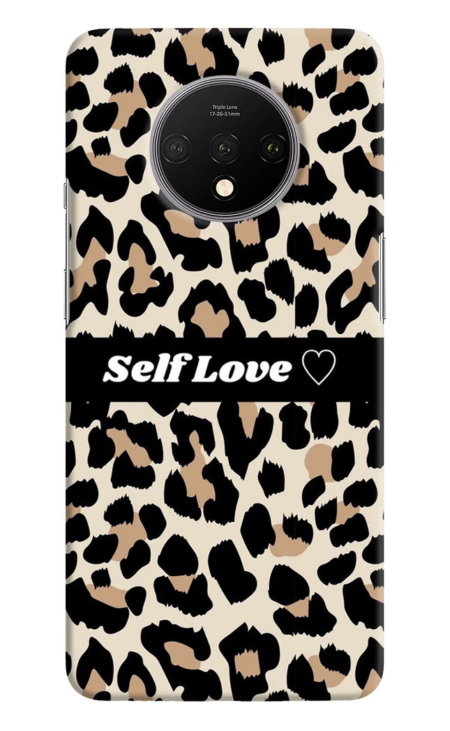 Leopard Print Self Love Oneplus 7T Hard Case Back Cover by Casekaro