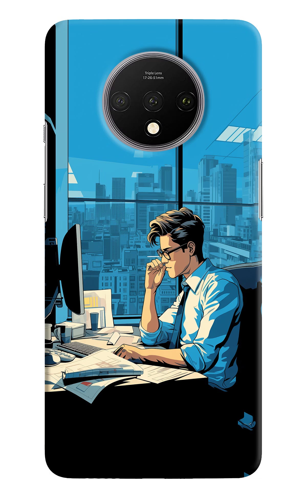 Focused Hustler (AI Generated) Oneplus 7T Hard Case Back Cover by Casekaro