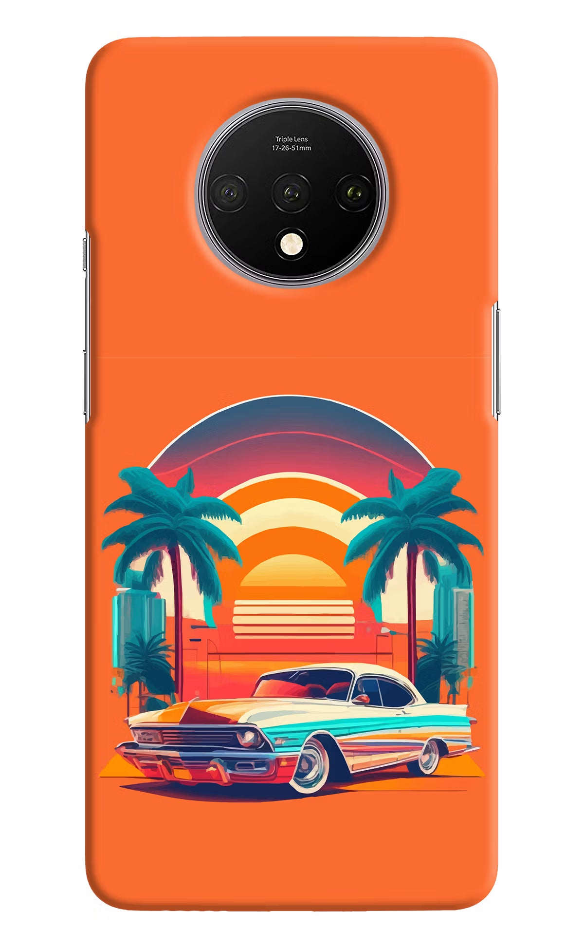Palm Drive 80s Oneplus 7T Hard Case Back Cover by Casekaro