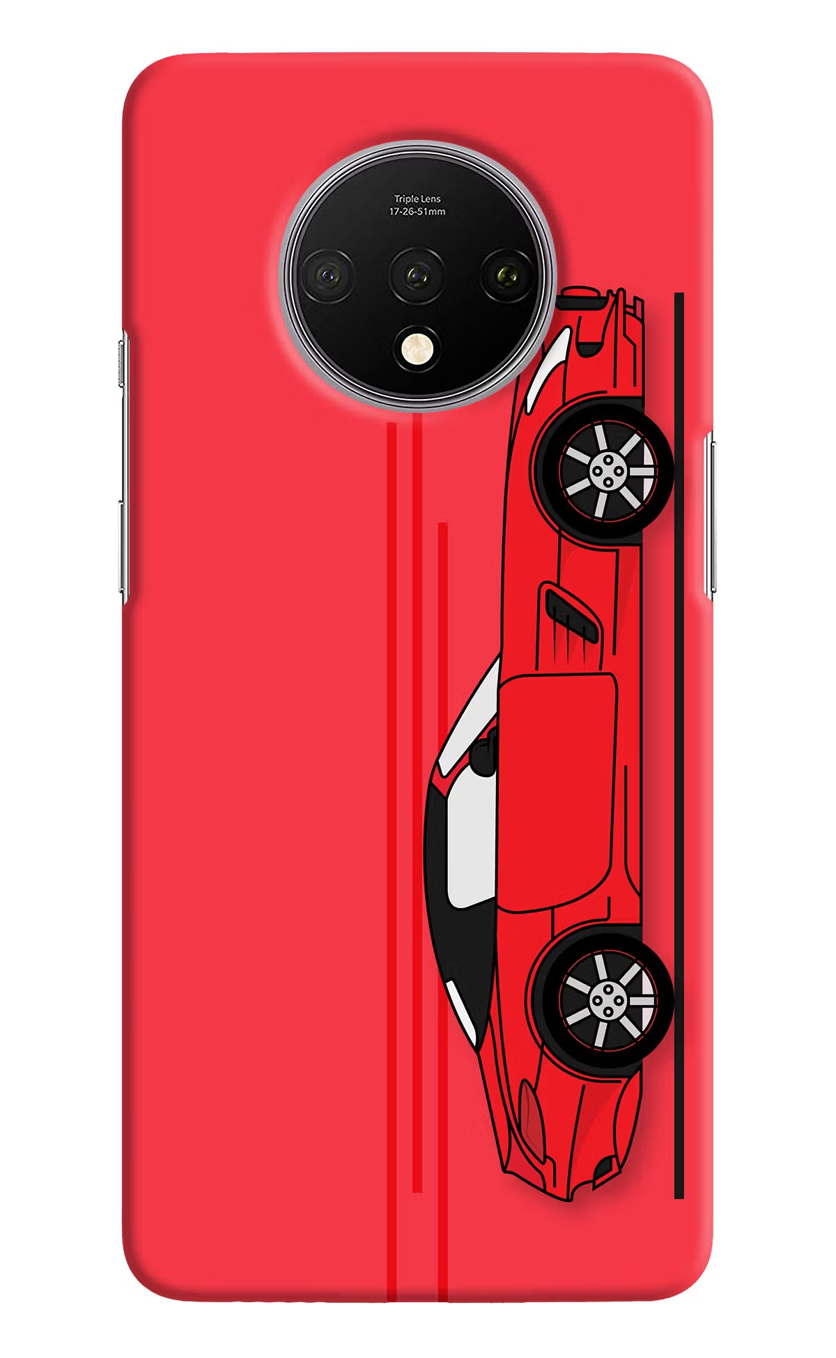 Red Velocity Oneplus 7T Hard Case Back Cover by Casekaro