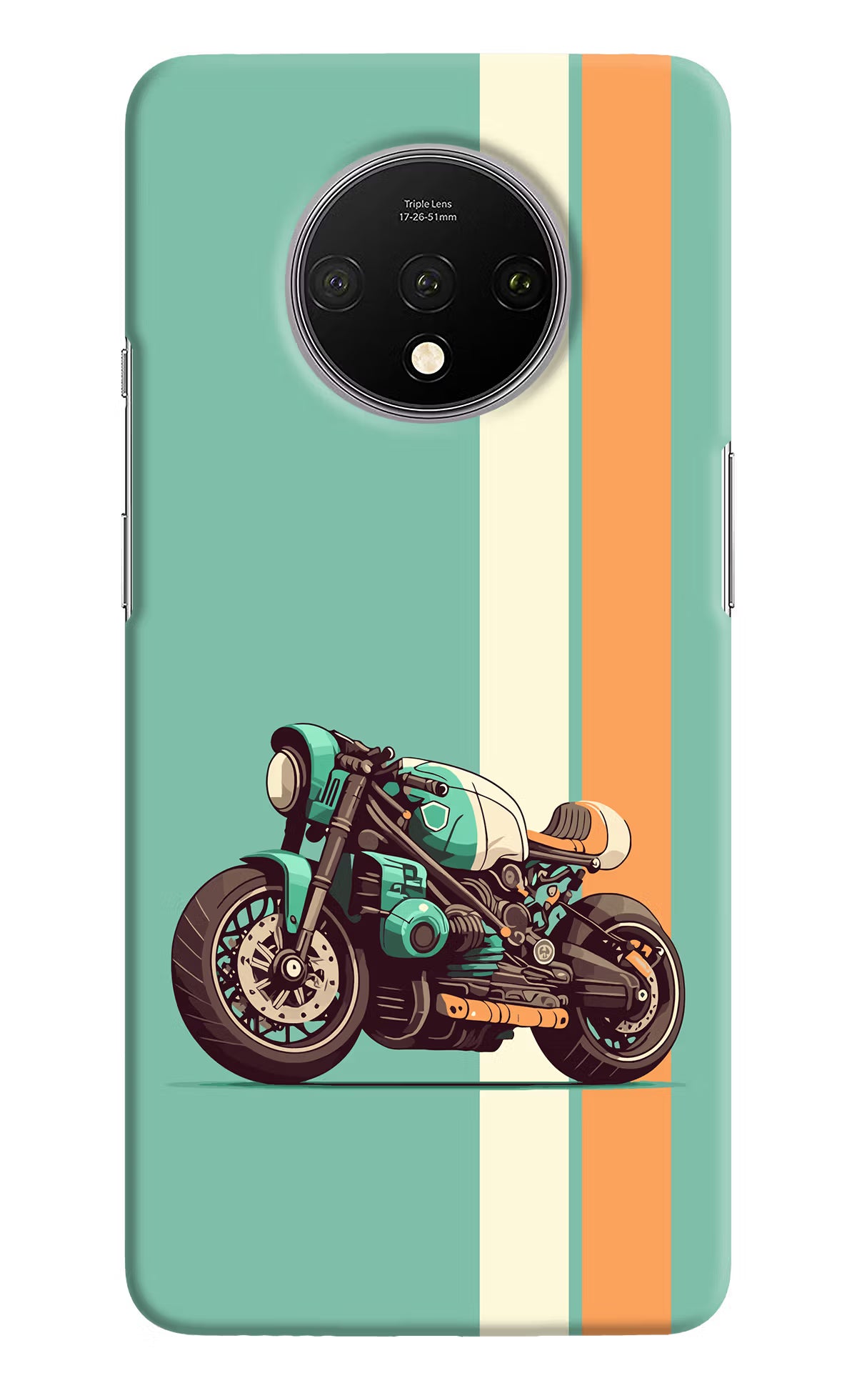Striped Moto Drift Oneplus 7T Hard Case Back Cover by Casekaro
