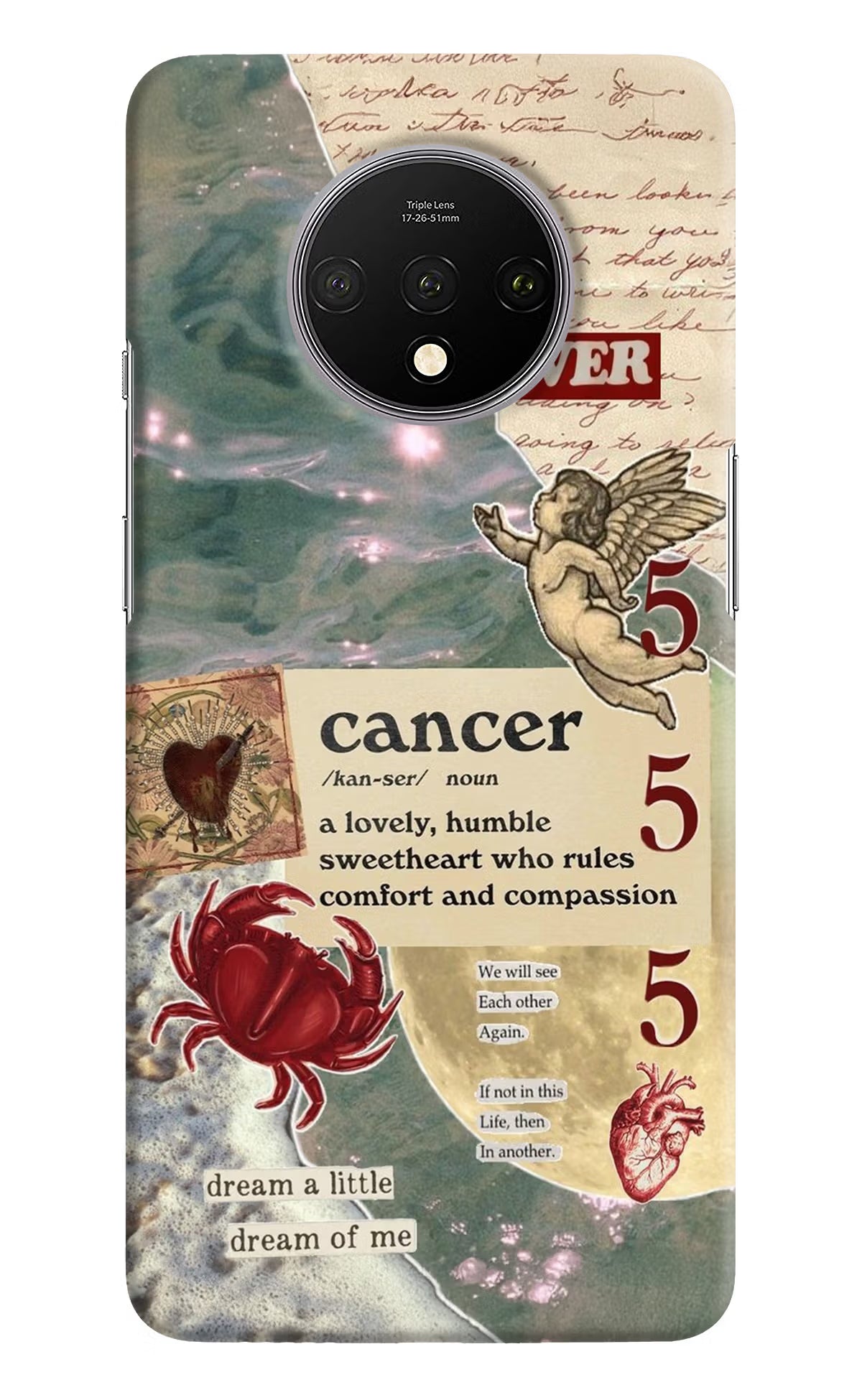 Cancer Zodiac Oneplus 7T Hard Case Back Cover by Casekaro