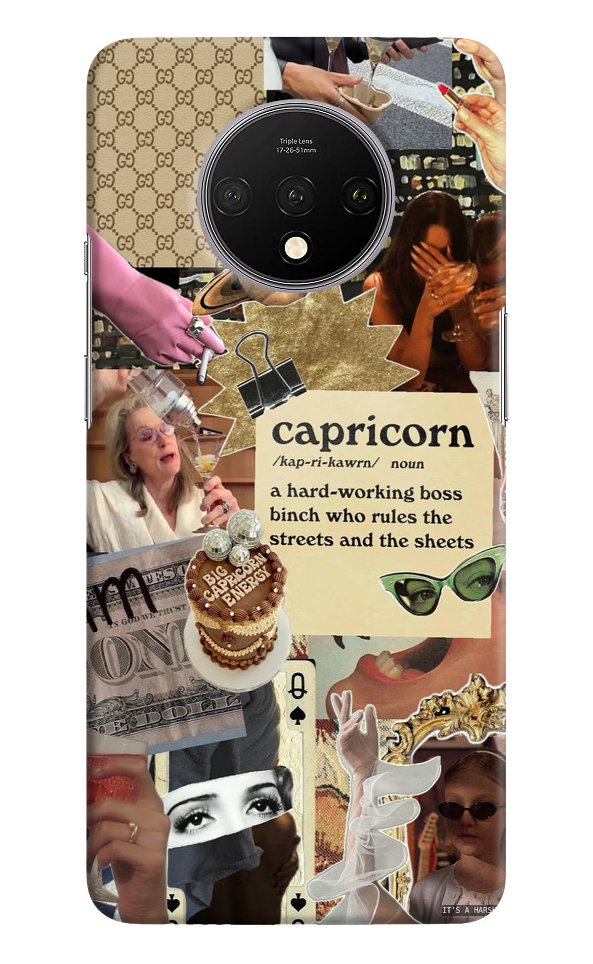 Capricorn Zodiac Oneplus 7T Hard Case Back Cover by Casekaro