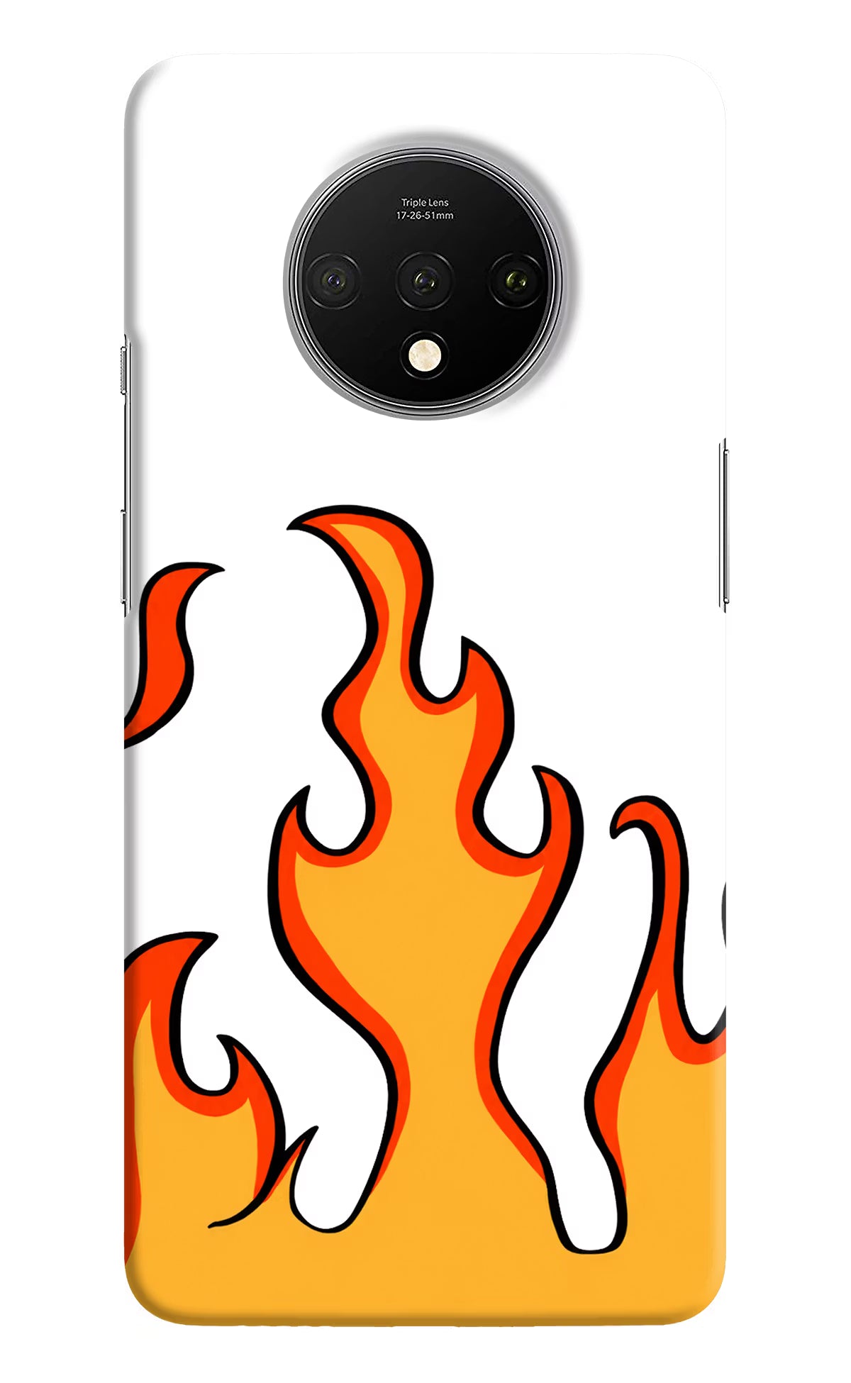 Fired Up – White Oneplus 7T Hard Case Back Cover by Casekaro