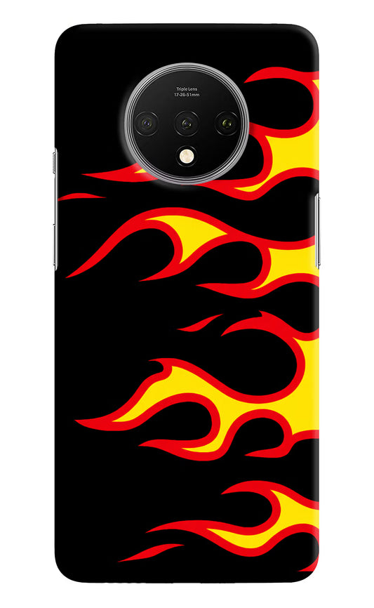 Side Sweep Flames Oneplus 7T Hard Case Back Cover by Casekaro