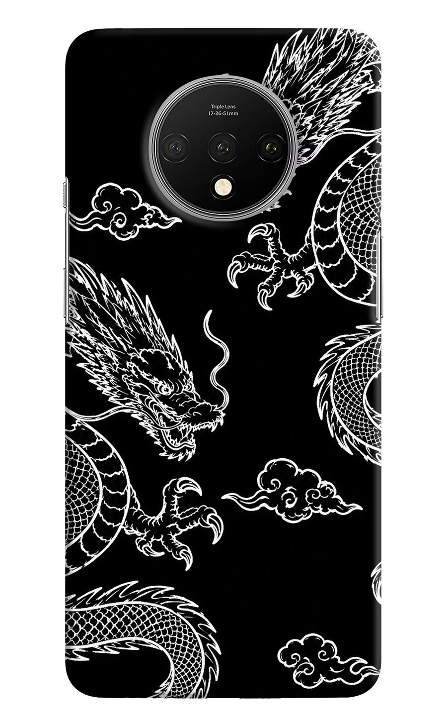 Twin Dragons Oneplus 7T Back Cover, Hard case