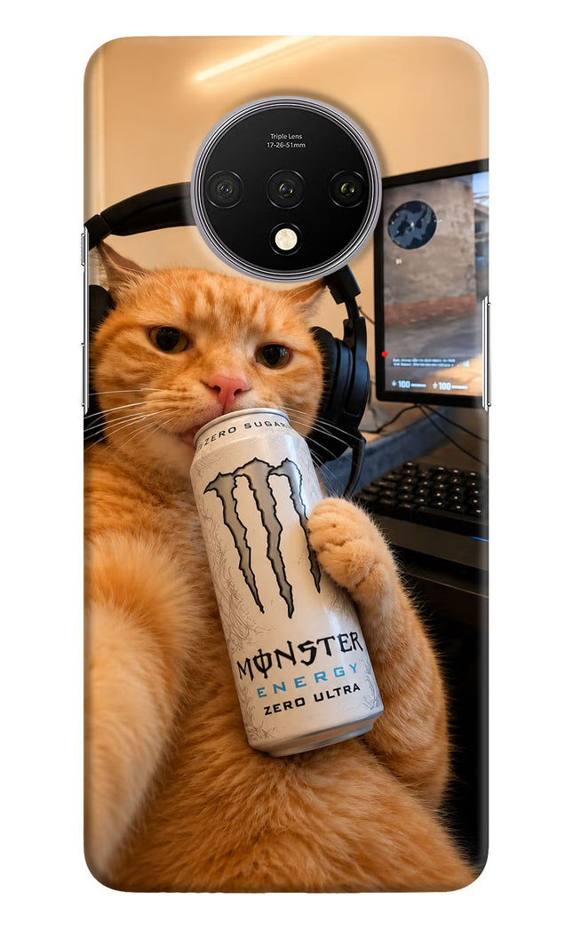 Gamer Cat Energy Oneplus 7T Hard Case Back Cover by Casekaro