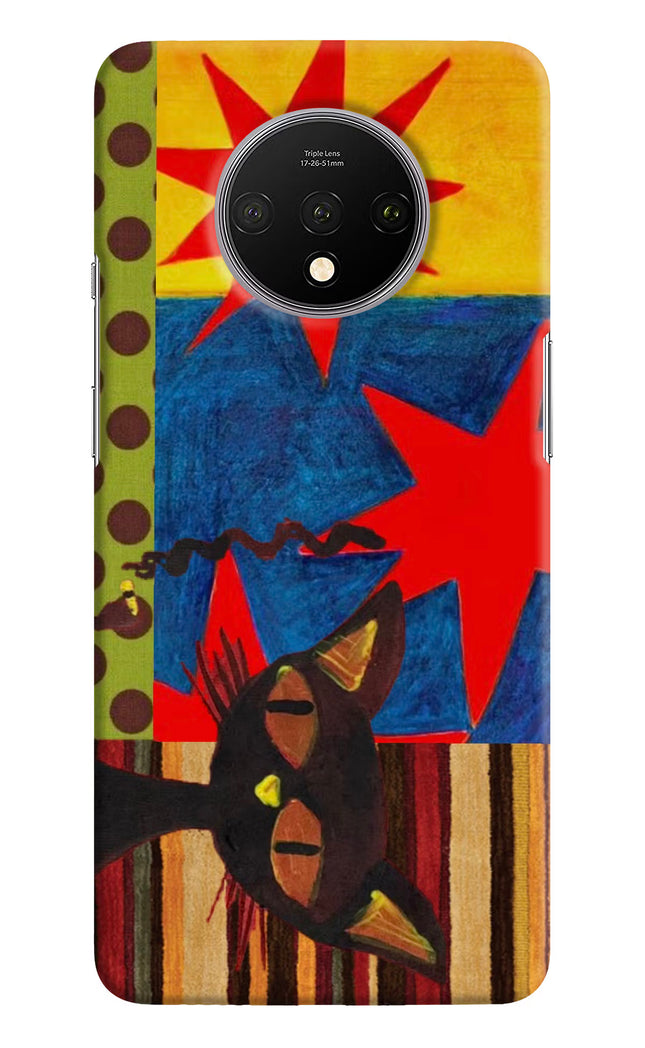 Pop Cat Oneplus 7T Hard Case Back Cover by Casekaro
