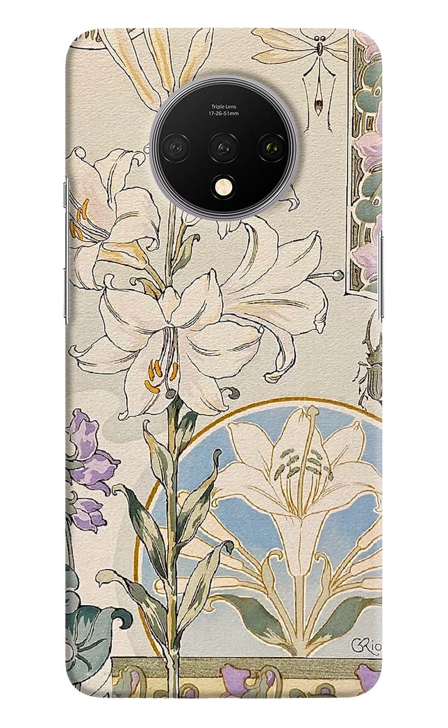 White Lily Oneplus 7T Hard Case Back Cover by Casekaro