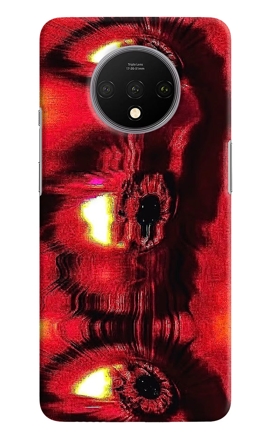 Fire Eye Oneplus 7T Back Cover, Hard case