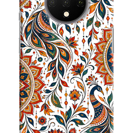 White Mayura Oneplus 7T Back Cover