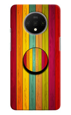 Multicolor Wooden Oneplus 7T Pop Case by Casekaro
