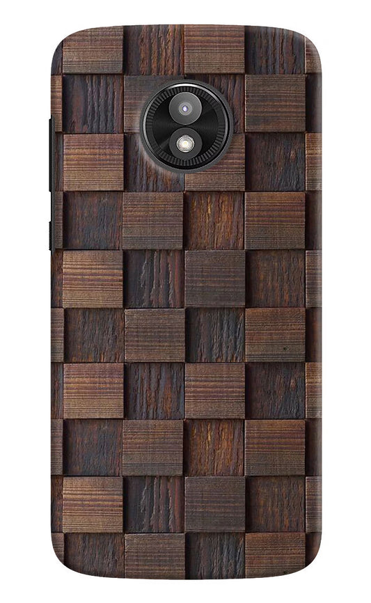 Wooden Cube Design Moto E5 Play Hard Case Back Cover by Casekaro