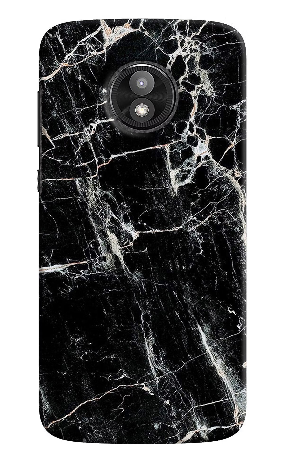 Black Marble Texture Moto E5 Play Hard Case Back Cover by Casekaro