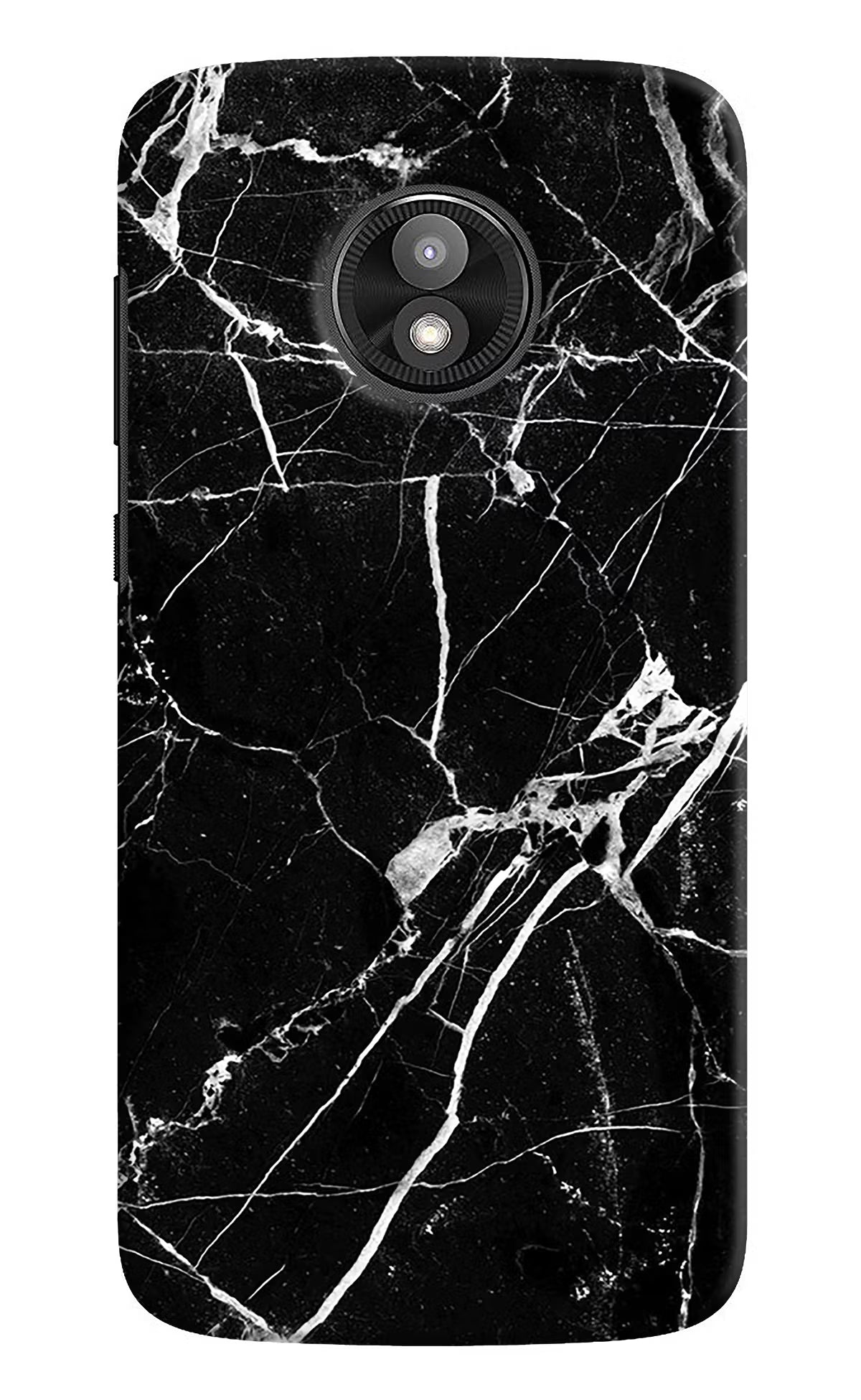 Black Marble Pattern Moto E5 Play Hard Case Back Cover by Casekaro