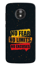 No Fear No Limits No Excuse Moto E5 Play Hard Case Back Cover by Casekaro