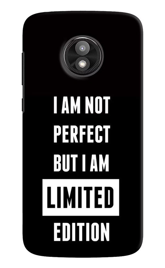I Am Not Perfect But I Am Limited Edition Moto E5 Play Hard Case Back Cover by Casekaro