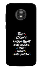 FRIENDS Dialogue Moto E5 Play Hard Case Back Cover by Casekaro