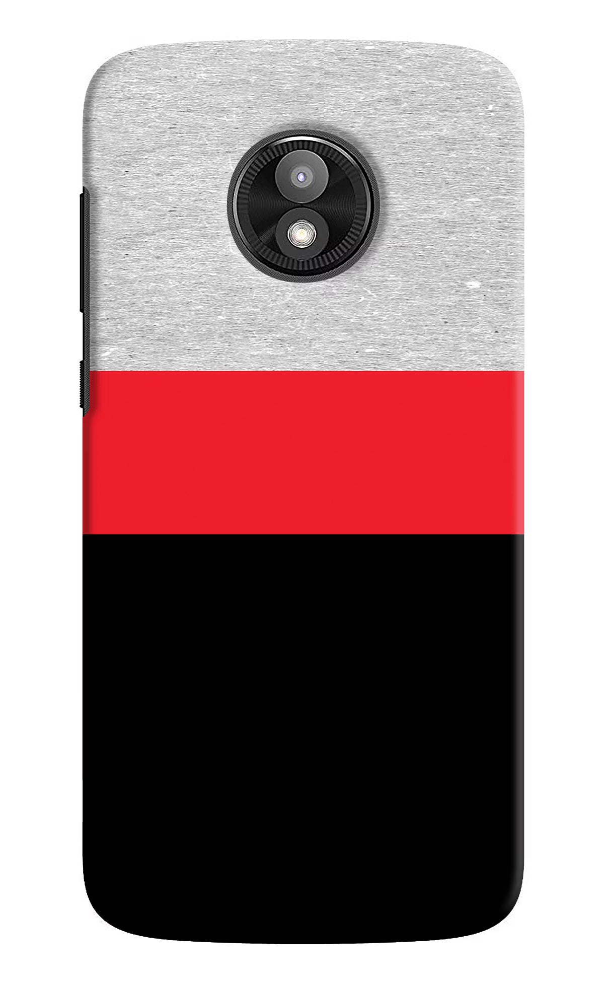 Tri Color Pattern Moto E5 Play Hard Case Back Cover by Casekaro