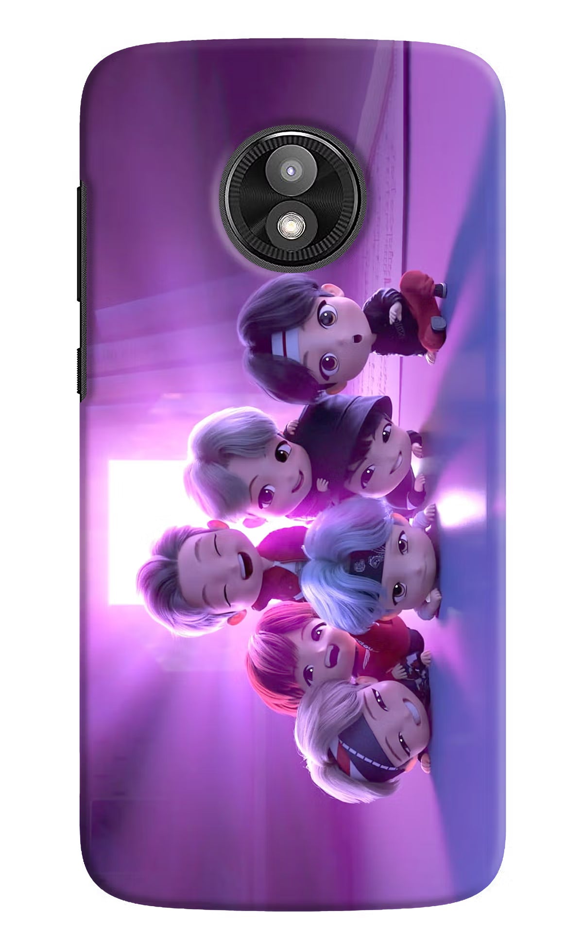 BTS Chibi Moto E5 Play Hard Case Back Cover by Casekaro
