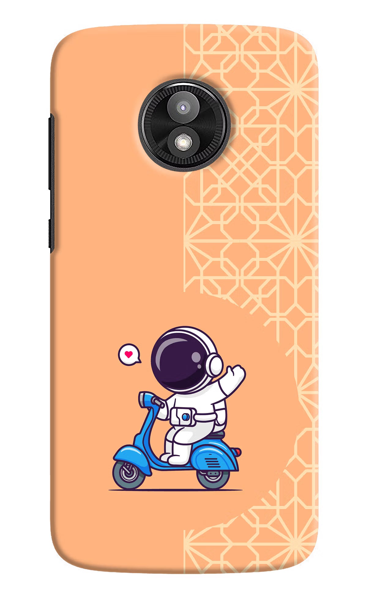 Cute Astronaut Riding Moto E5 Play Hard Case Back Cover by Casekaro