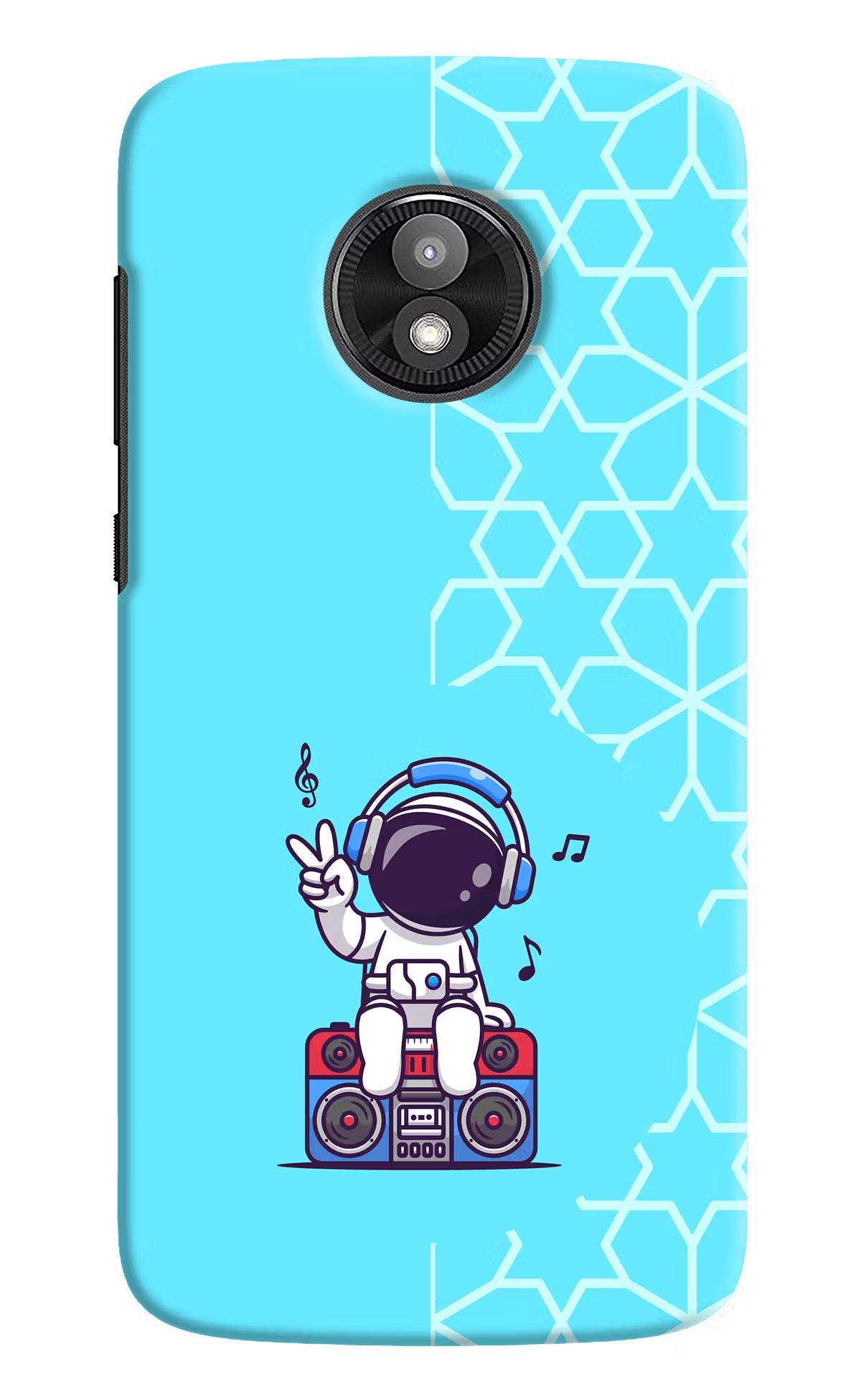 Cute Astronaut Chilling Moto E5 Play Hard Case Back Cover by Casekaro