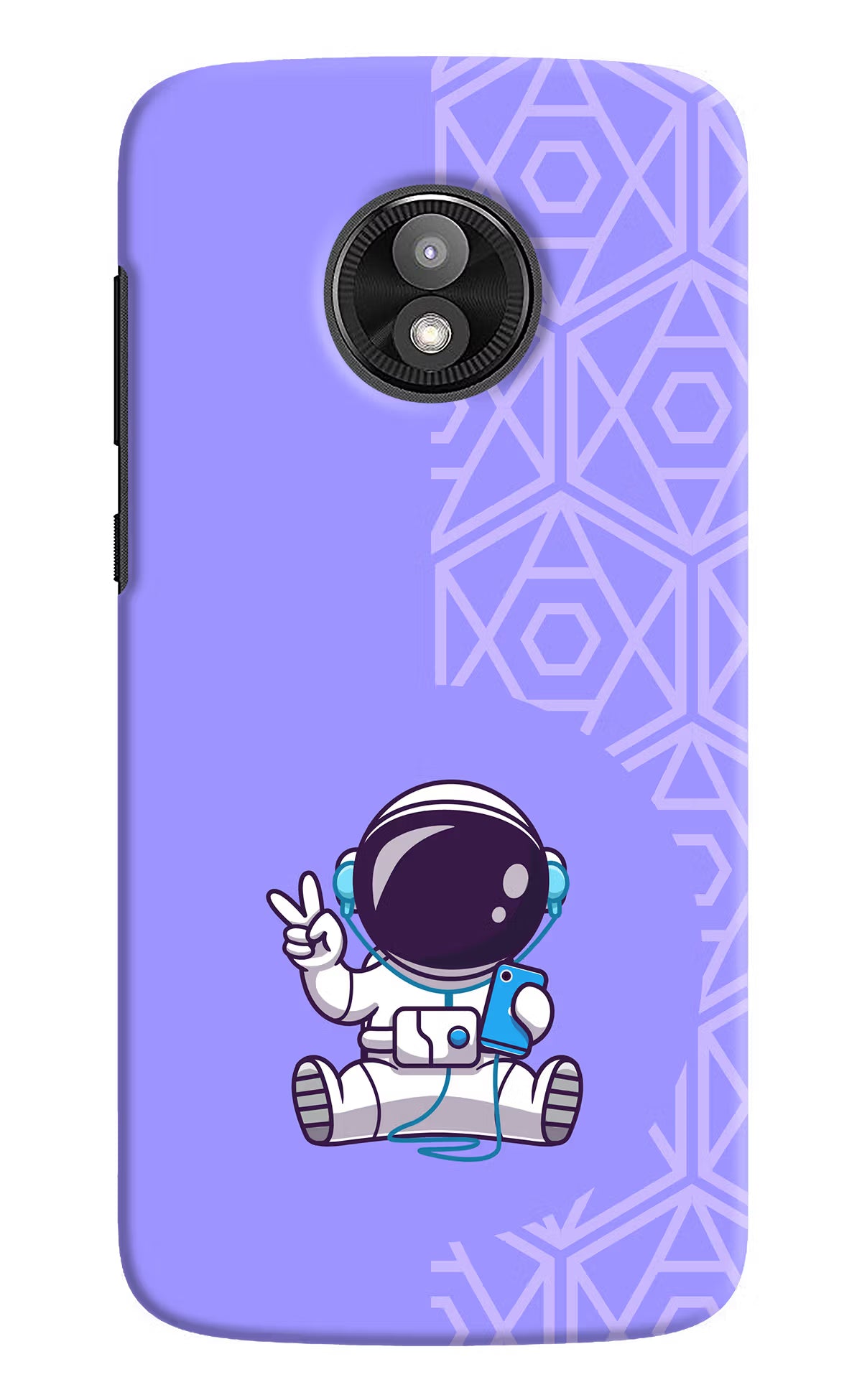 Cute Astronaut Chilling Moto E5 Play Hard Case Back Cover by Casekaro