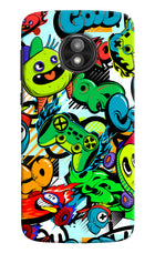 Game Doodle Moto E5 Play Hard Case Back Cover by Casekaro