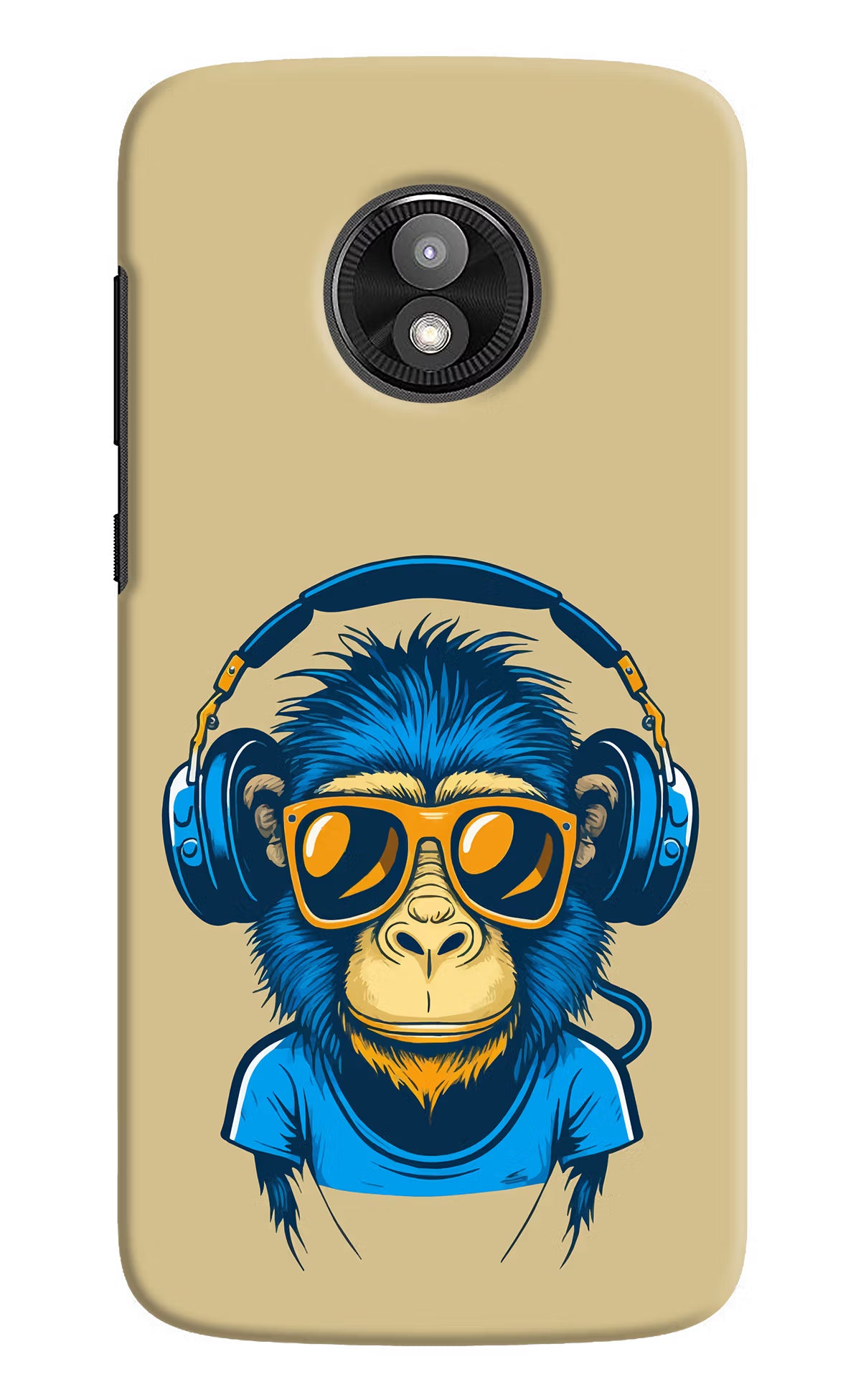 Monkey Headphone Moto E5 Play Hard Case Back Cover by Casekaro