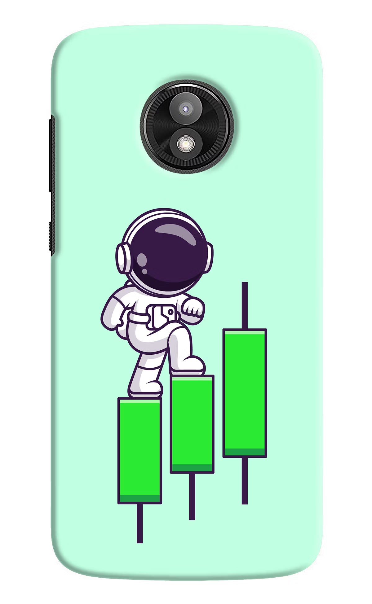 Astronaut Trader Moto E5 Play Hard Case Back Cover by Casekaro