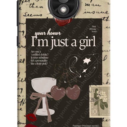 I am just a girl Moto E5 Play Hard Case Back Cover by Casekaro