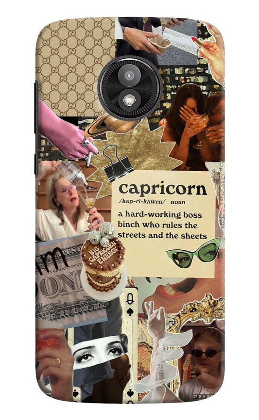 Capricorn Zodiac Moto E5 Play Hard Case Back Cover by Casekaro
