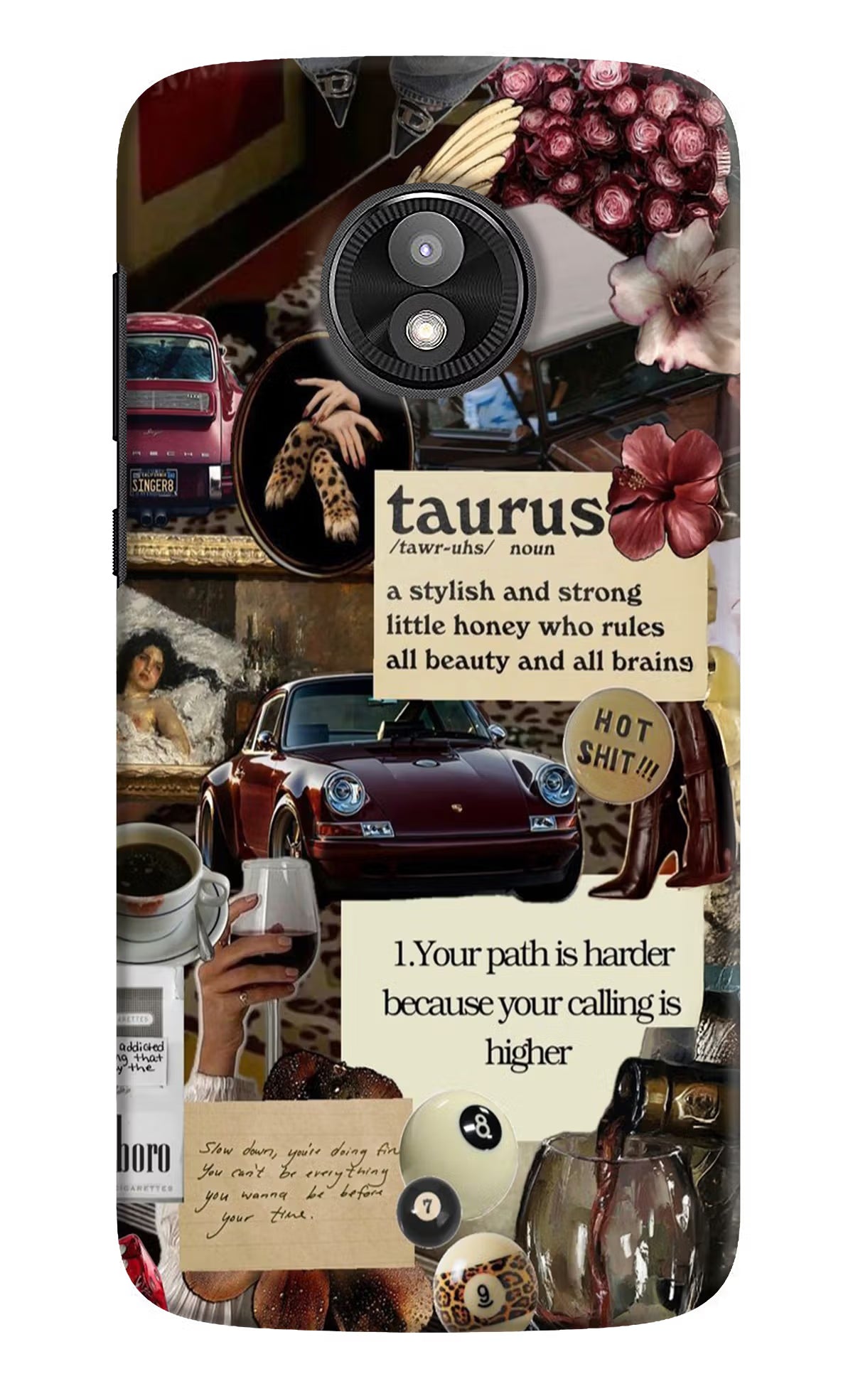 Taurus Zodiac Moto E5 Play Hard Case Back Cover by Casekaro