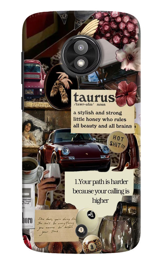 Taurus Zodiac Moto E5 Play Hard Case Back Cover by Casekaro