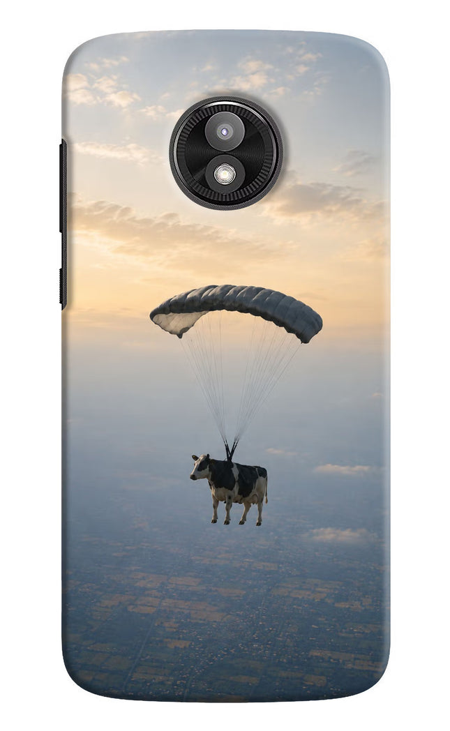 Skydiving Cow Moto E5 Play Hard Case Back Cover by Casekaro