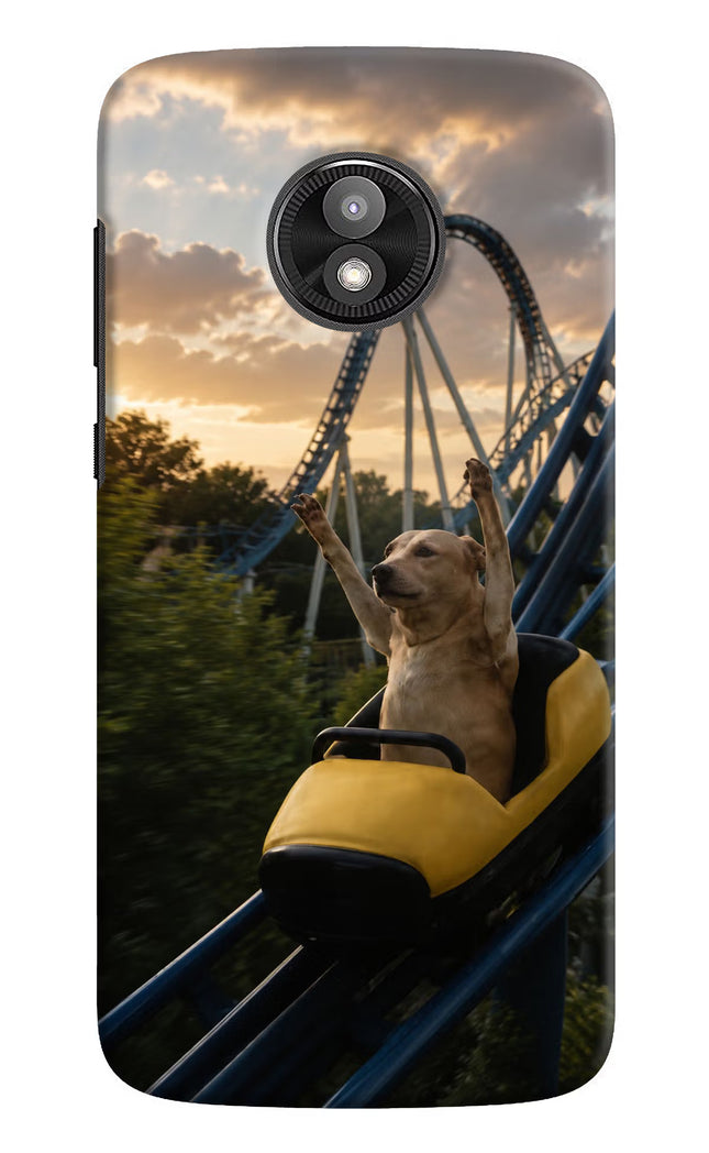 Rollercoaster Dog Moto E5 Play Hard Case Back Cover by Casekaro