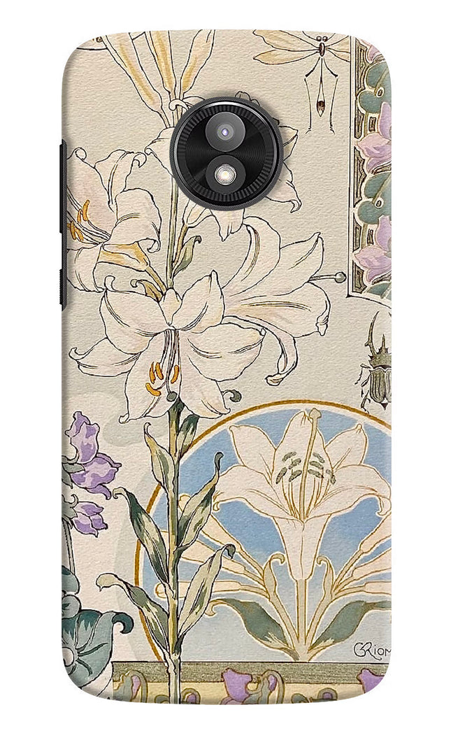 White Lily Moto E5 Play Hard Case Back Cover by Casekaro