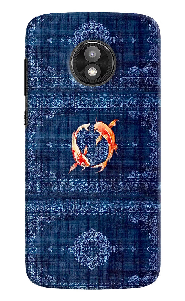 Koi Blue Moto E5 Play Hard Case Back Cover by Casekaro