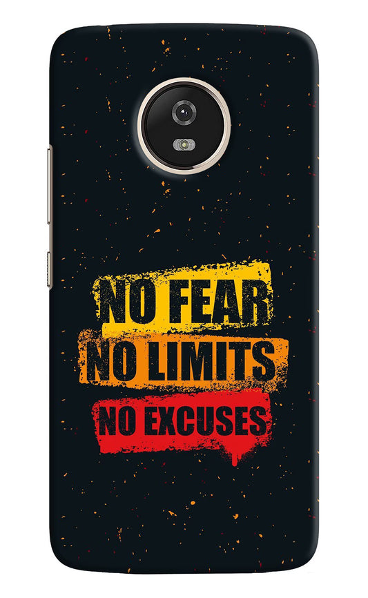 No Fear No Limits No Excuse Moto G5 Hard Case Back Cover by Casekaro