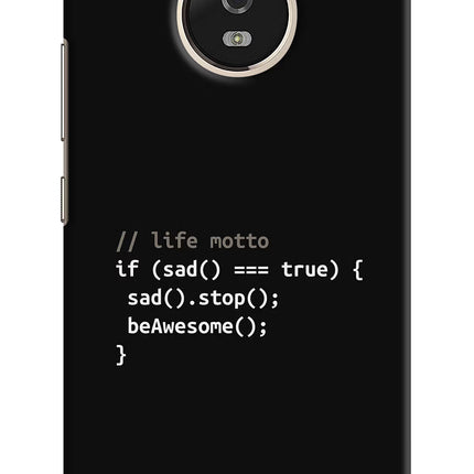 Life Motto Code Moto G5 Hard Case Back Cover by Casekaro
