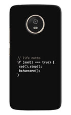 Life Motto Code Moto G5 Hard Case Back Cover by Casekaro